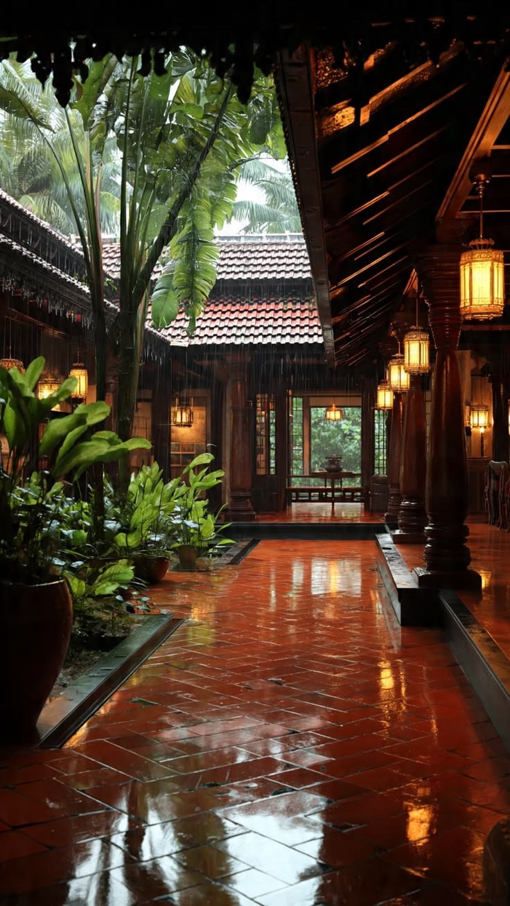 Sloping roof and monsoon-responsive residential architecture