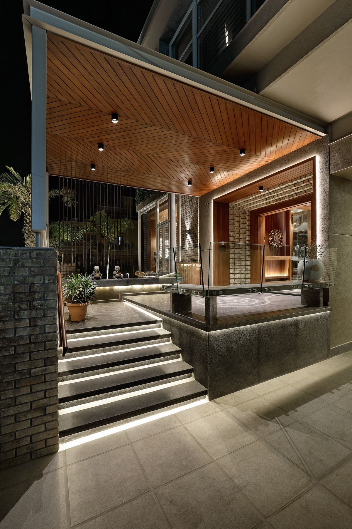 Illuminated Foyer & Portico