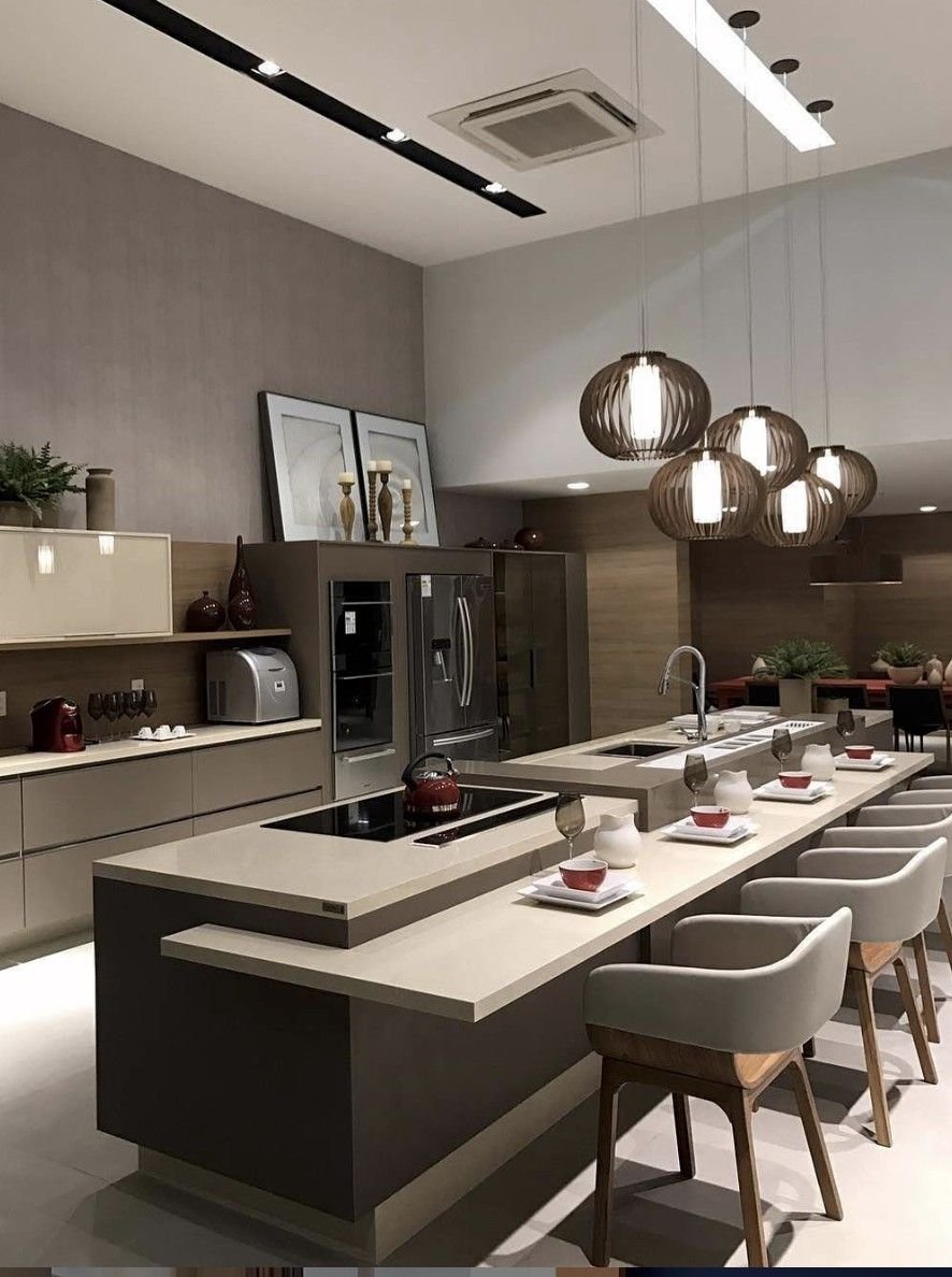 Sculptural Chef's Island Kitchen