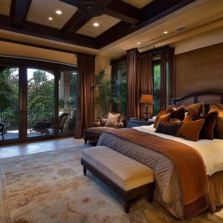 Coffered Wood Master Suite