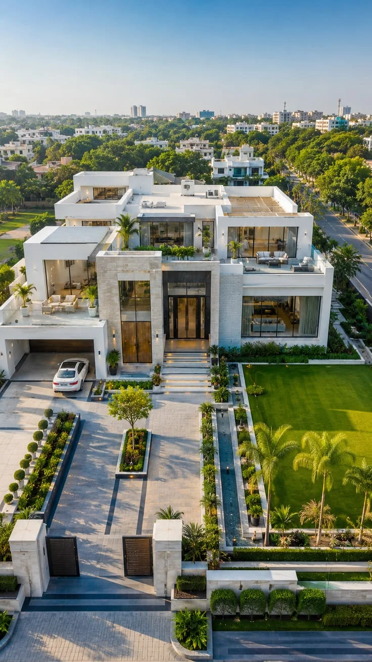 Palatial modern urban luxury estate architecture