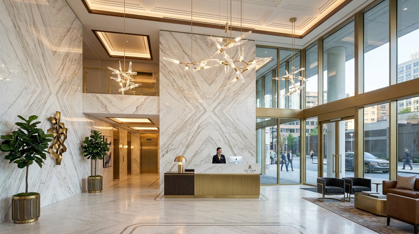 Premium apartment entrance lobby and common reception